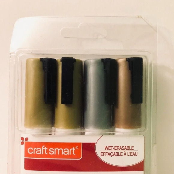 Craft Smart 4 Pc Metallic Chalk Marker Set Wet Erasable Crafts Scrapbook - Picture 2 of 8